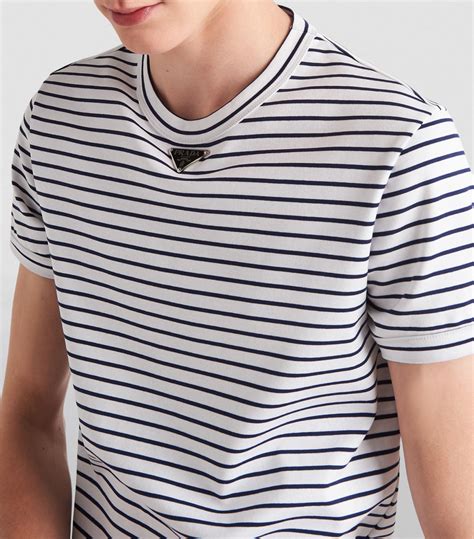 prada down striped tee|prada luxury shirts.